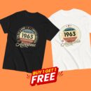 MADE IN 1963 BEING AWESOME PREMIUM BUY 1 GET 1 T-SHIRT